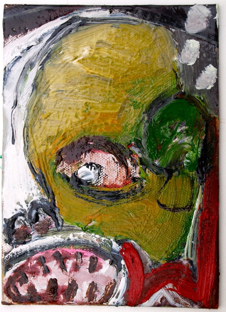  Laughing #5, oil on canvas board, 150 x250mm 