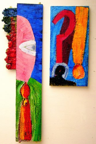  Idiot Joy, oil on board, metal, 1300 x 700 mm 