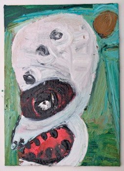  Laughing #3, oil on canvas board, 150 x250mm 